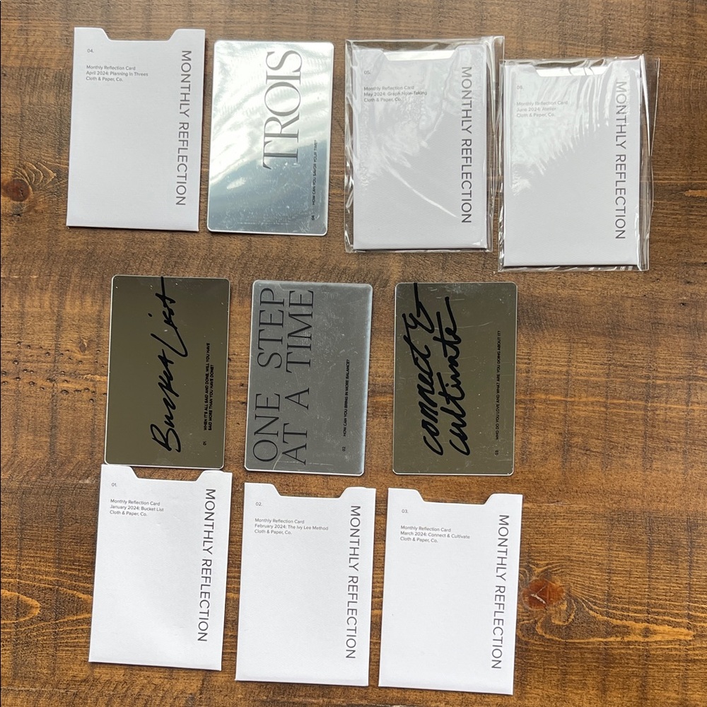 Monthly Reflection Cards Set of 6 cards